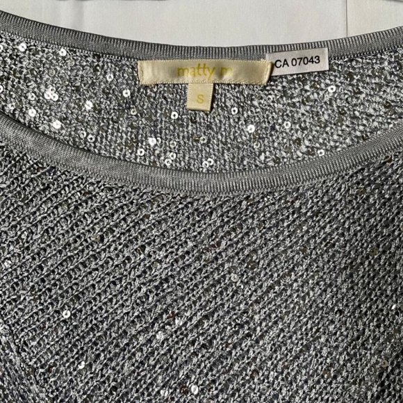 4/$15 Silvery Gray Sparkly Knit sweater Sequin Top by Matty M RARE” Size Small - Picture 4 of 5